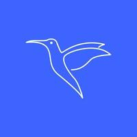 djur- fågel flygande skönhet kolibri lång näbb minimalistisk linje konst logotyp design vektor ikon illustration