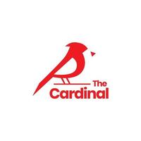 exotisk fågel liten röd kardinal enkel isolerat modern logotyp design vektor ikon