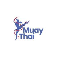 man sport själv försvar muay thai sparka mästare modern logotyp design ikon vektor illustration