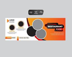 Food Social Media Gutschein Banner Design-Vorlage vektor