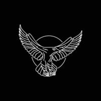 Tier Vogel Adler flattern Flügel dunkel Nacht Linie minimalistisch geometrisch Logo Design Vektor