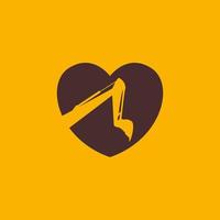 Gewicht Ausrüstung Bagger Liebe Herz einfach Logo Design Vektor Symbol
