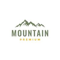 Berge Gipfel hoch Hügel Natur Wanderung einfach Hipster farbig Logo Design Vektor Symbol