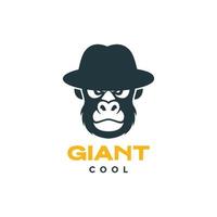 Tier Tier Gesicht Primas Gorilla Hut cool Maskottchen modern Logo Design Vektor