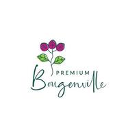 Pflanze Blume Florist Bougainvillea duftend bunt Gartenarbeit Logo Design Vektor Symbol Illustration