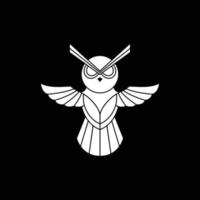 Örn Uggla flygande nattlig djur- rovdjur geometrisk modern logotyp design ikon vektor illustration
