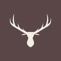 Wald Savanne Tier Pflanzenfresser Hirsch lange Horn modern gestalten nett Logo Design Vektor Symbol Illustration