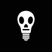 skrämma idéer Glödlampa lampa belysning skalle kranium logotyp design ikon vektor illustration