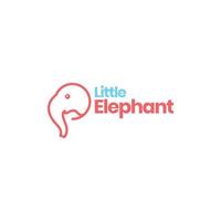 elefant barn maskot söt djur- linje minimalistisk logotyp design vektor ikon illustration