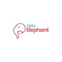 Elefant Kind Maskottchen süß Tier Linie minimalistisch Logo Design Vektor Symbol Illustration
