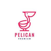 Pelikan Vogel Schnabel wenig Linien Kunst modern minimalistisch Logo Design Vektor Symbol Illustration