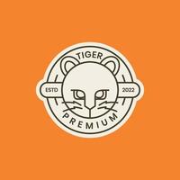 Tiger Jungtier wenig Tier Tier Wald Kreis geometrisch Abzeichen Logo Design Vektor Symbol Illustration