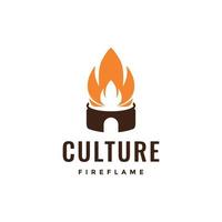 traditionell Herd Feuer Flamme Kochen Lager modern Logo Design Vektor