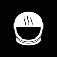 Helm Astronaut Raum Himmel Essen Nudel Schüssel Suppe modern Logo Design Vektor