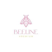 Honig Biene Insekt fliegend Blase Biene Linie Flügel minimalistisch Logo Design Vektor Symbol Illustration