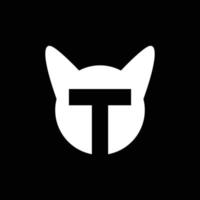 Brief t Katze Haustiere modern minimal Logo Design Vektor Symbol Illustration
