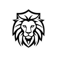 Löwe Kopf Gesicht Logo Silhouette schwarz Symbol tätowieren Maskottchen Hand gezeichnet Löwe König Silhouette Tier Vektor Illustration