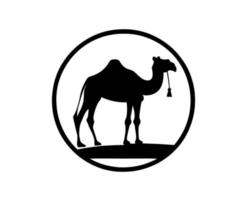 Kamel Silhouette schwarz Logo Tiere Silhouetten Symbole Kamel Fahrer Wüste Palme Silhouette Vektor Illustration