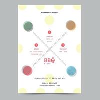 mall av bbq fest flygblad, omedelbar ladda ner, redigerbar design, proffs vektor