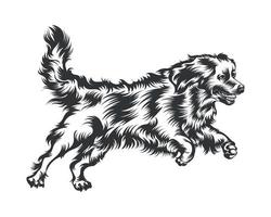 Berner Berg Hund Vektor Illustration, Hund Vektor schwarz auf Weiß Hintergrund