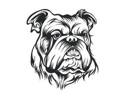 schwarz und Weiß Bulldogge Vektor Illustration, wütend Gesicht Stier Hund Vektor