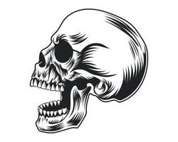Jahrgang Mensch Schädel Vektor Illustration zum T-Shirt, Logo und Andere