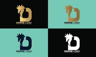 häst logotyp, häst brev ikoniska vektor design, gyllene Färg häst logotyp,