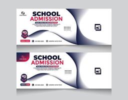 Schule Eintritt Banner Design Satz, sozial Medien Abdeckung, Schule Banner, Facebook Abdeckung, Geschäft Banner Kurs Banner, Hochschule Banner, Banner einstellen vektor