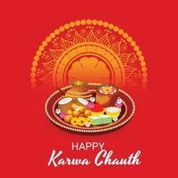 Vektorillustration eines Hintergrunds für indisches Festival der Karwa Chauth Feier. vektor