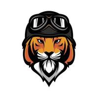 Tiger Helm Maskottchen Logo Design Vektor