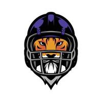 Tiger Rugby Maskottchen Logo Design Vektor