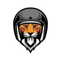 Tiger Reiten Maskottchen Logo Design Vektor
