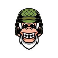 yeti soldat maskot logotyp design vektor