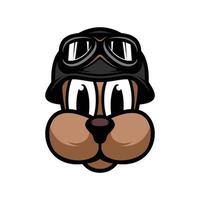 Hund Helm Maskottchen Logo Design Vektor