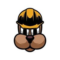 Hund Sicherheit Helm Maskottchen Logo Design Vektor