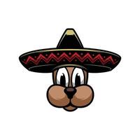 hund sombrero maskot logotyp design vektor