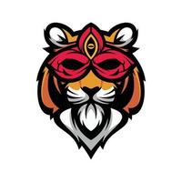 tiger mask maskot logotyp design vektor