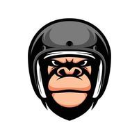 gorilla rida maskot logotyp design vektor