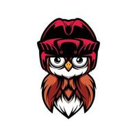 Eule Eishockey Helm Maskottchen Logo Design Vektor