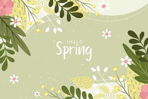schön Frühling Hintergrund mit Hand gezeichnet Blumen vektor