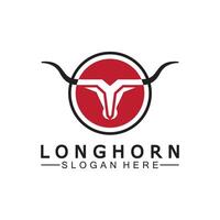 lange Horn Logo Vorlage Vektor Illustration Design