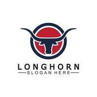 lång horn logotyp mall vektor illustration design