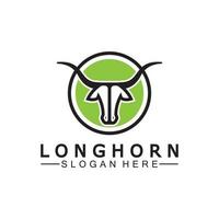 lång horn logotyp mall vektor illustration design