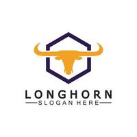 lång horn logotyp mall vektor illustration design