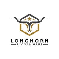 lange Horn Logo Vorlage Vektor Illustration Design