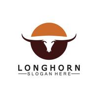 lång horn logotyp mall vektor illustration design