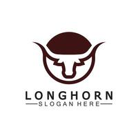 lange Horn Logo Vorlage Vektor Illustration Design