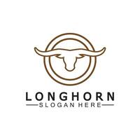 lång horn logotyp mall vektor illustration design