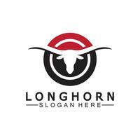lange Horn Logo Vorlage Vektor Illustration Design