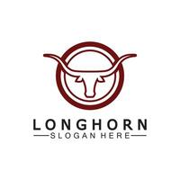 lange Horn Logo Vorlage Vektor Illustration Design